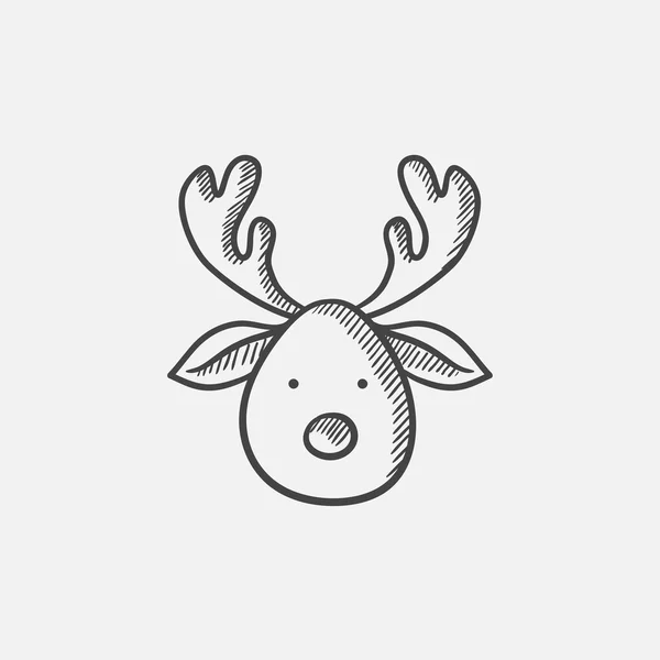 Icône croquis cerf de Noël . — Image vectorielle