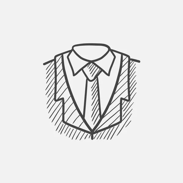 Mužský oblek skica ikony. — Stockový vektor