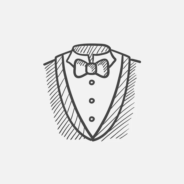 Traje masculino icono de boceto . — Vector de stock