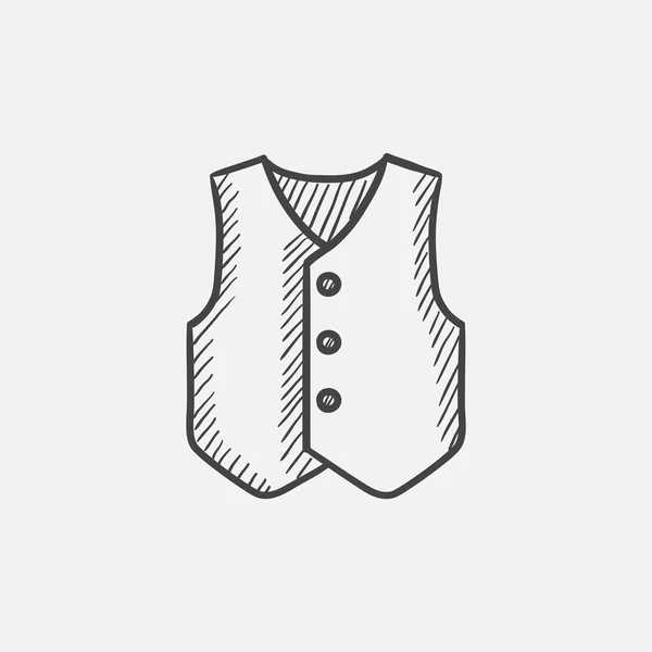 Gilet schets pictogram. — Stockvector