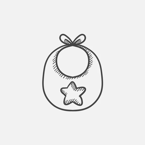 Baby bib sketch icon. — Stock Vector