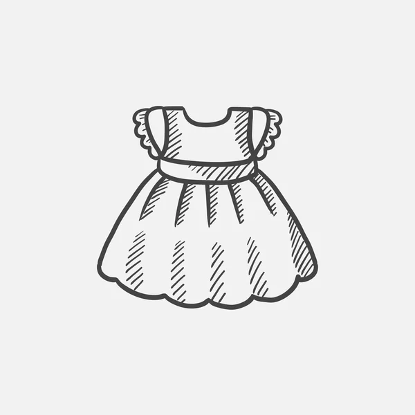 Vestido de bebé icono de boceto . — Vector de stock