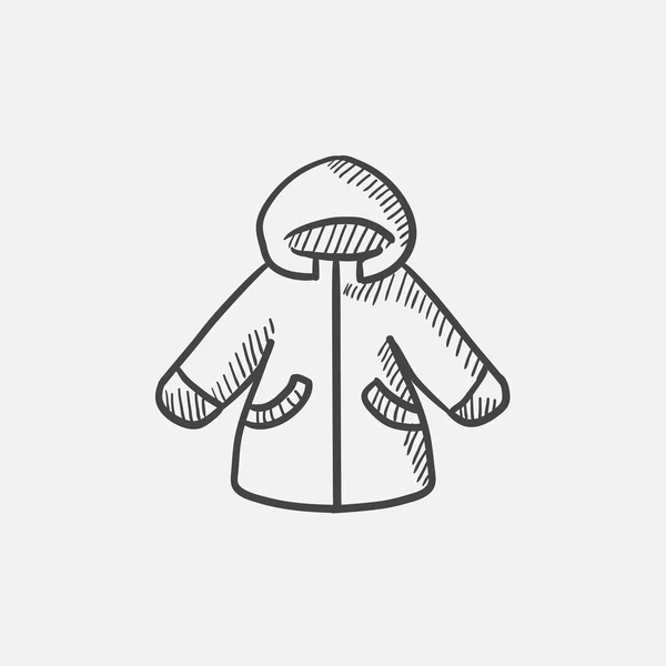 Winter jas schets pictogram. — Stockvector