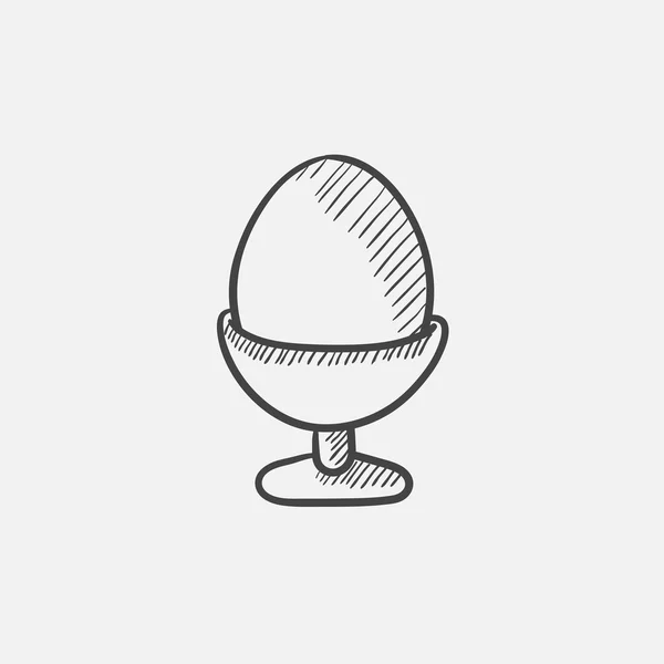 Easter egg in stand sketch icon. — Stock Vector