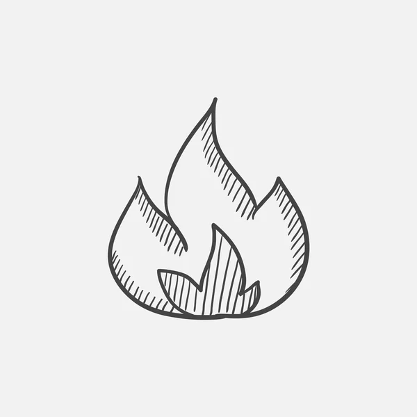 Tűz vázlat ikon. — Stock Vector