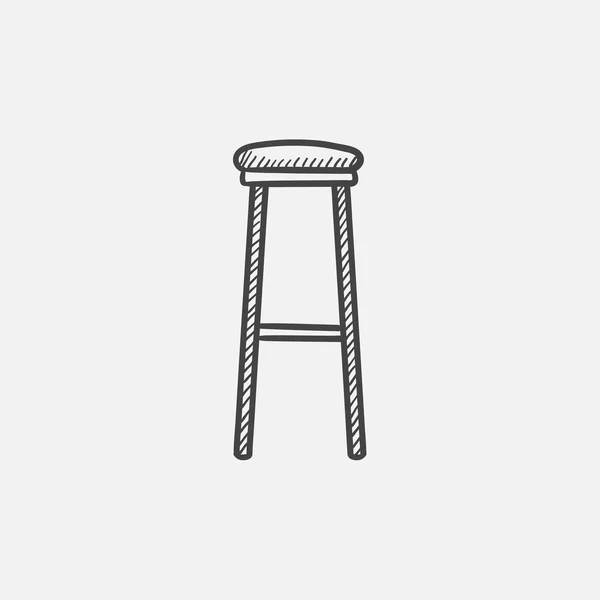 Tabouret de bar icône croquis . — Image vectorielle