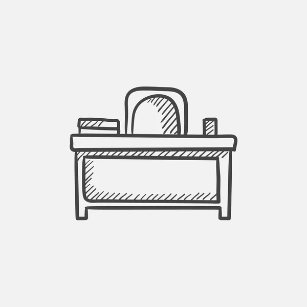 Escritorio y silla bosquejo icono . — Vector de stock