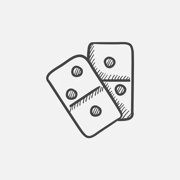 Icono de boceto de dominó . — Vector de stock