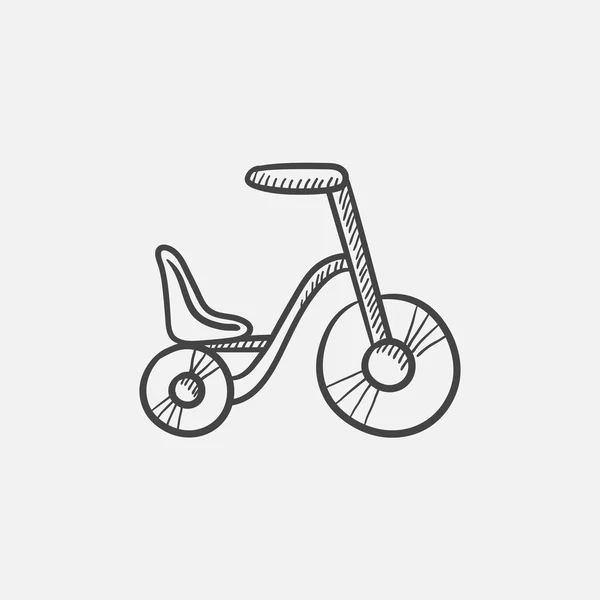 Barn cykel skiss ikon. — Stock vektor