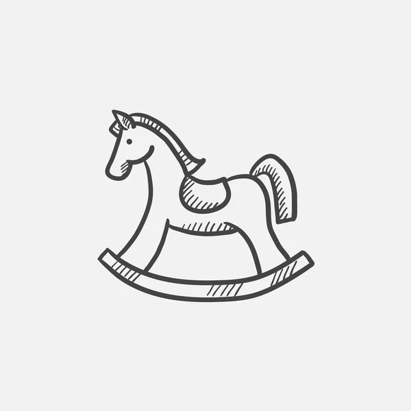 Rocking horse sketch icon. — Stock Vector