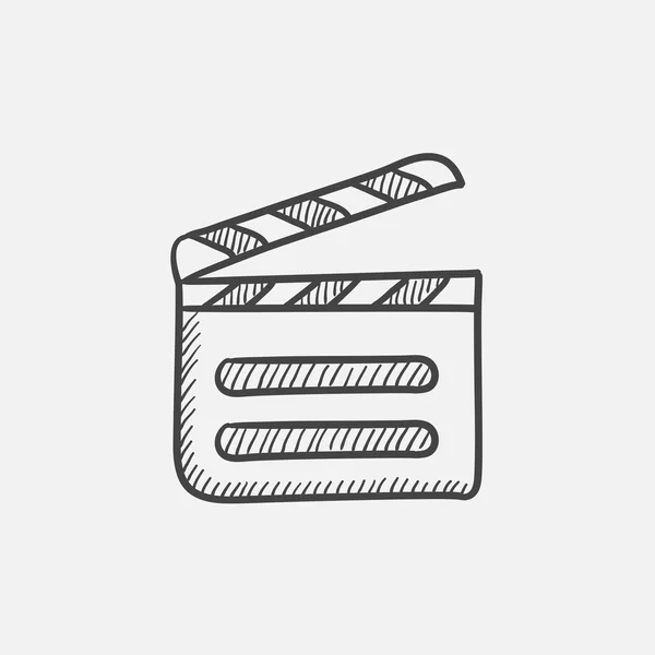 Clapboard icono del boceto . — Archivo Imágenes Vectoriales