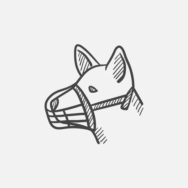 Hund med nosen skiss ikon. — Stock vektor