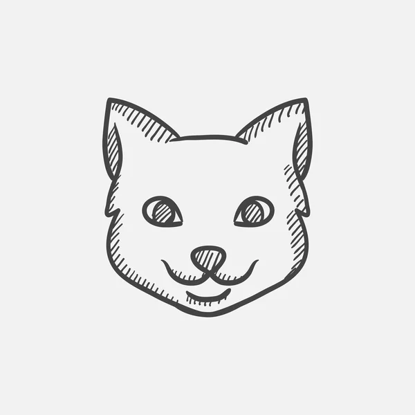 Chat tête croquis icône . — Image vectorielle