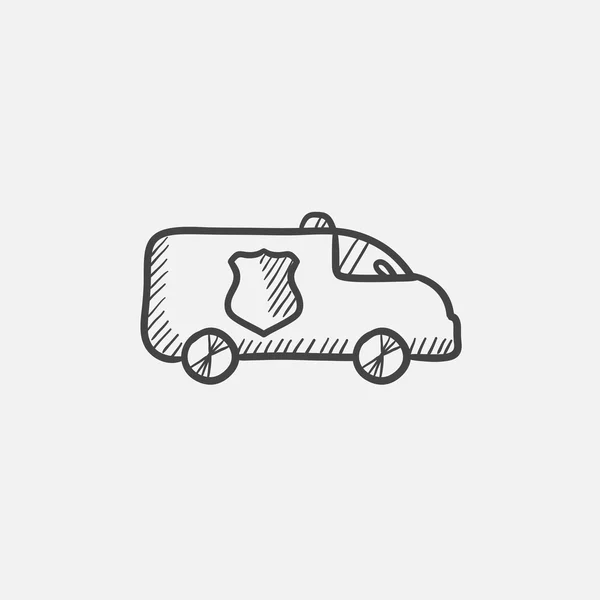 Politie auto schets pictogram. — Stockvector