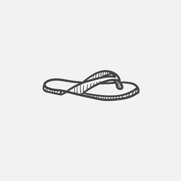 Icono de boceto de chanclas . — Vector de stock