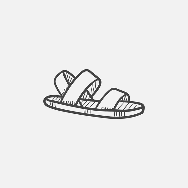 Sandale icône croquis . — Image vectorielle