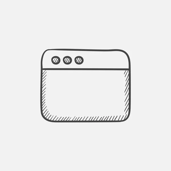 Ventana en blanco del icono de boceto del navegador de Internet . — Vector de stock