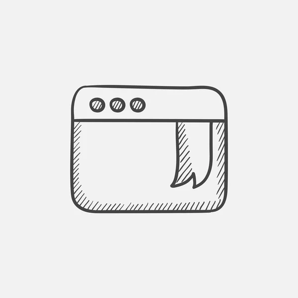 Fenêtre de navigateur avec icône de croquis signet . — Image vectorielle