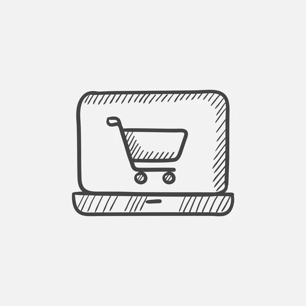 Online alışveriş kroki simgesi. — Stok Vektör