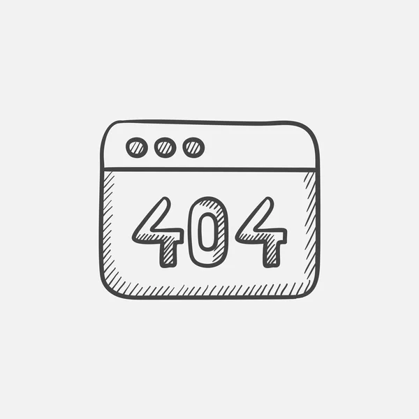 Browservenster met de inscriptie 404 fout sketch pictogram. — Stockvector