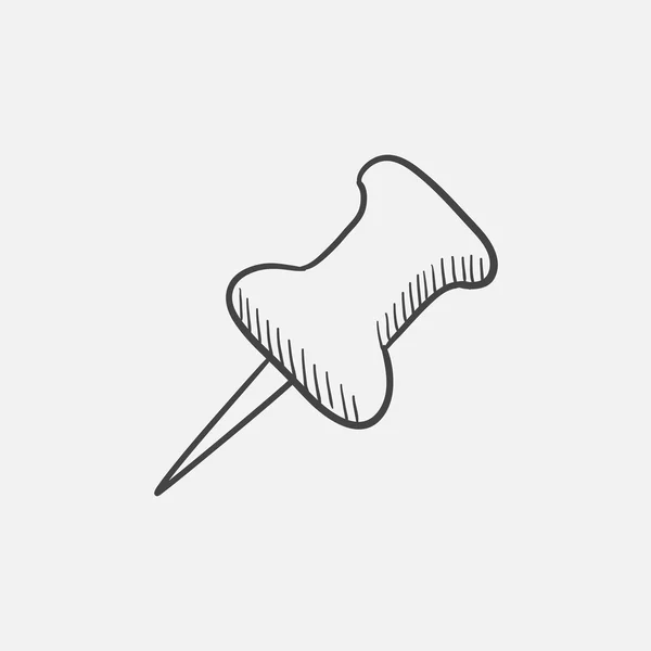 Pushpin icône de croquis . — Image vectorielle