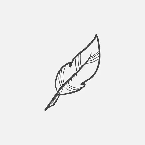 Feather sketch icon. — Stock Vector