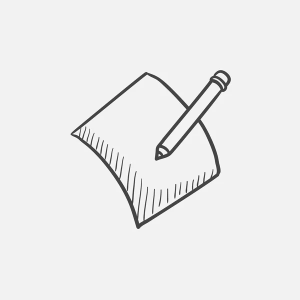 Icono de boceto de lápiz y documento . — Vector de stock