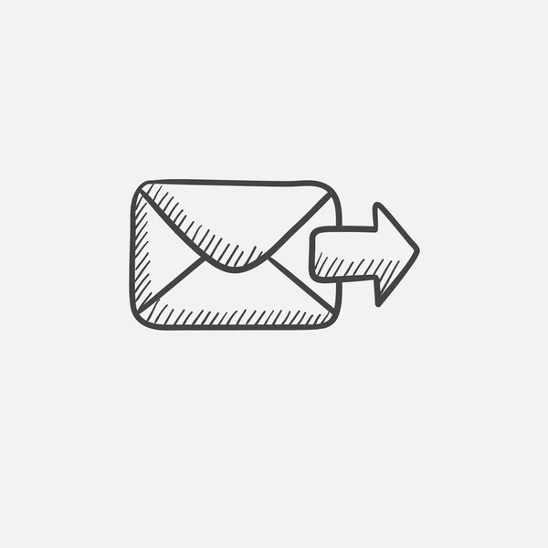 Enviar el icono de boceto de correo electrónico . — Vector de stock