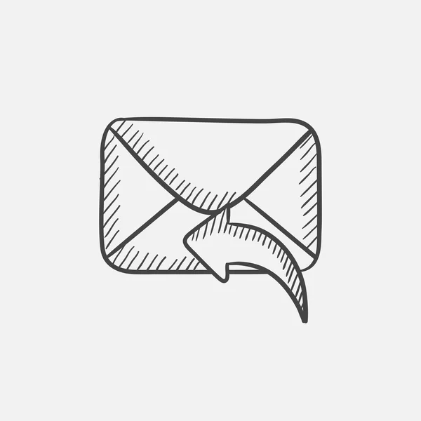 Enviar el icono de boceto de correo electrónico . — Vector de stock