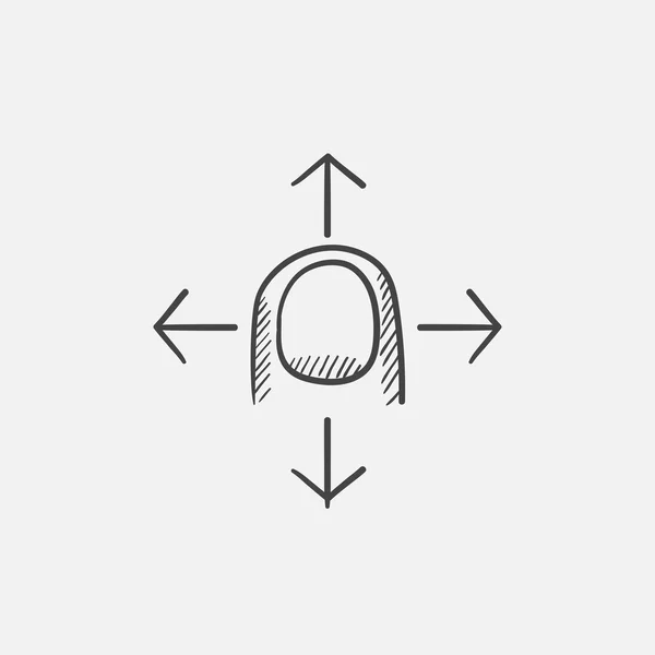 Icône de croquis geste écran tactile . — Image vectorielle