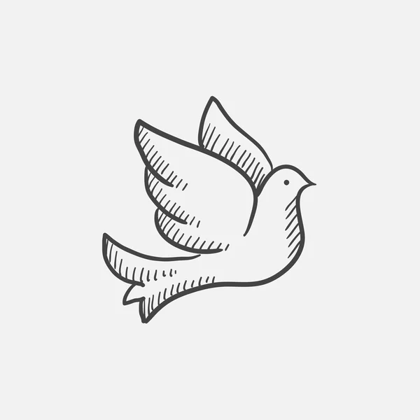 Wedding dove sketch icon. — Stock Vector