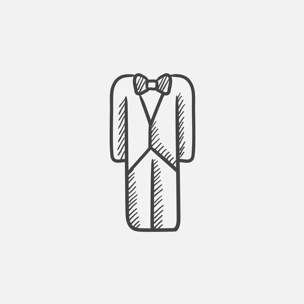 Bruiloft tuxedo schets pictogram. — Stockvector