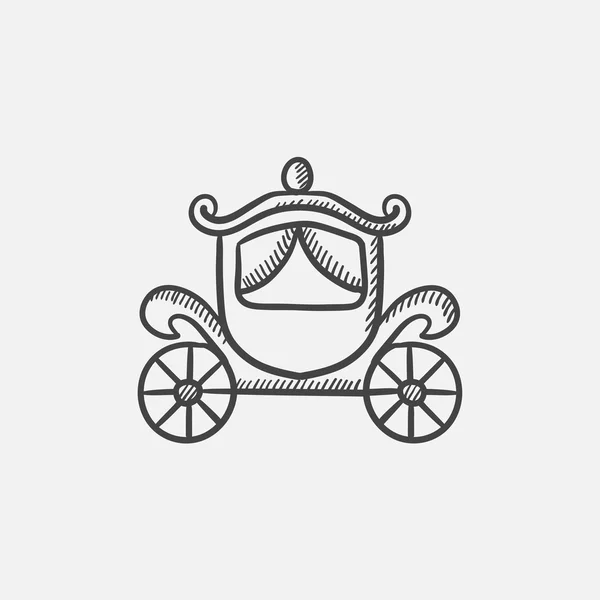 Icona dello schizzo della carrozza nuziale . — Vettoriale Stock