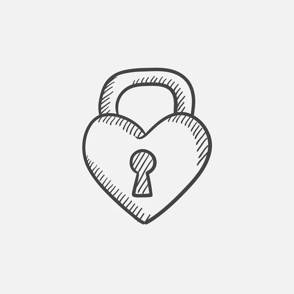 Lock shaped heart sketch icon. — Stock Vector