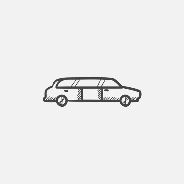 Esküvői limuzin vázlat ikon. — Stock Vector