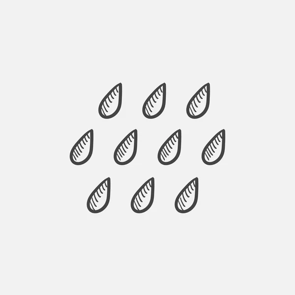 Icône croquis pluie . — Image vectorielle