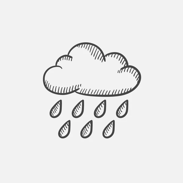 Cloud and rain sketch icon. — Stock Vector