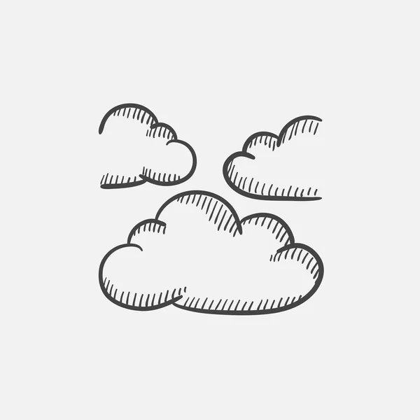 Clouds sketch icon.