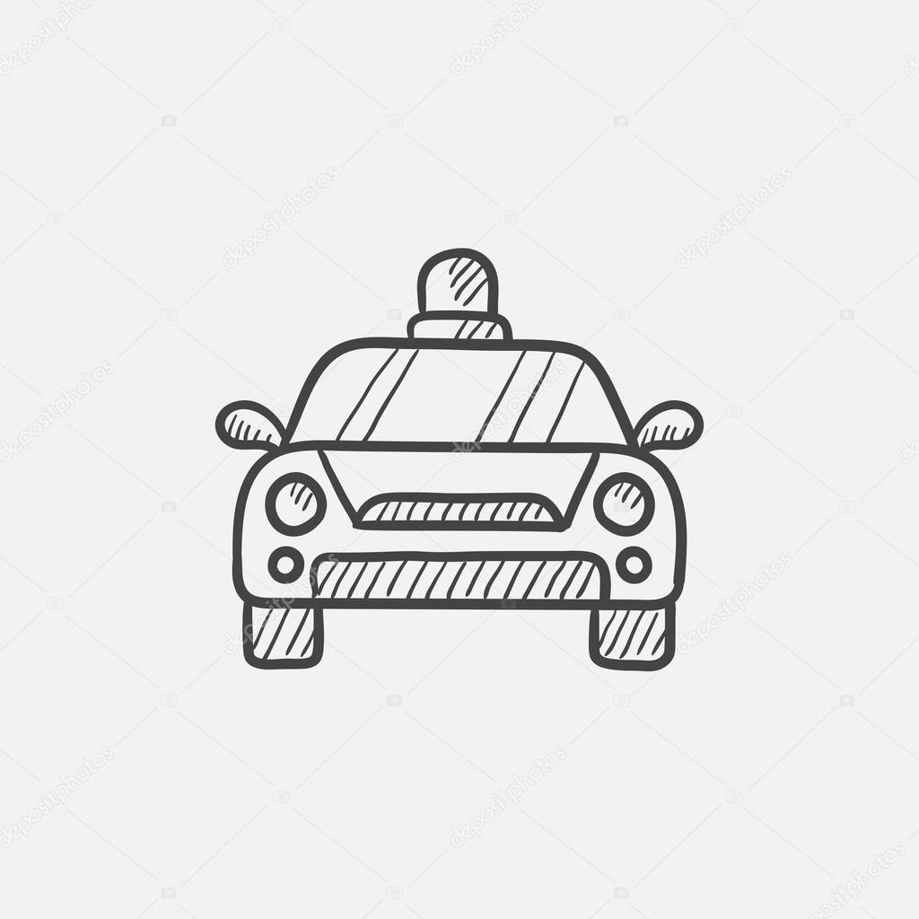 Polizei-Auto-Skizze-Symbol — Stockvektor #118855674