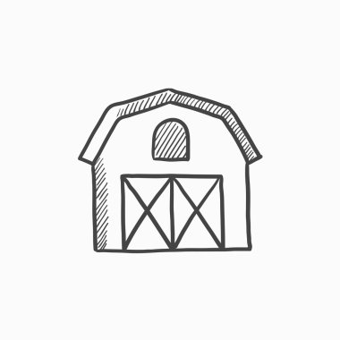 Çiftlik binaları simgesi kroki.