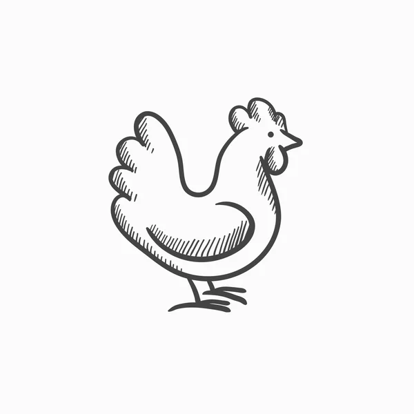 Icono de boceto de pollo . — Archivo Imágenes Vectoriales