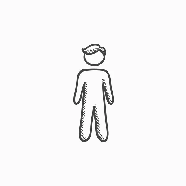 Businessman standing sketch icon. — Stock Vector