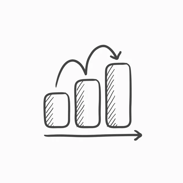 Diagrama de barras hacia arriba icono de boceto . — Archivo Imágenes Vectoriales