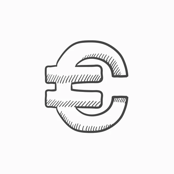 Ikona symbolu euro skica. — Stockový vektor