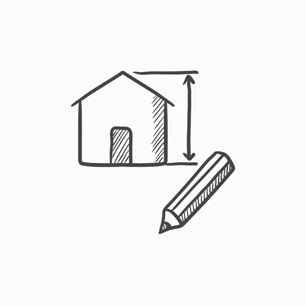 House design sketch icon. — Stock Vector