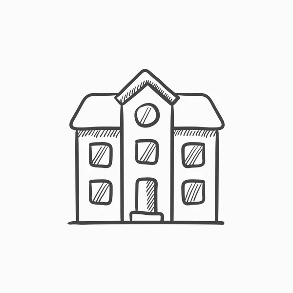 Two storey detached house sketch icon. — Stock Vector