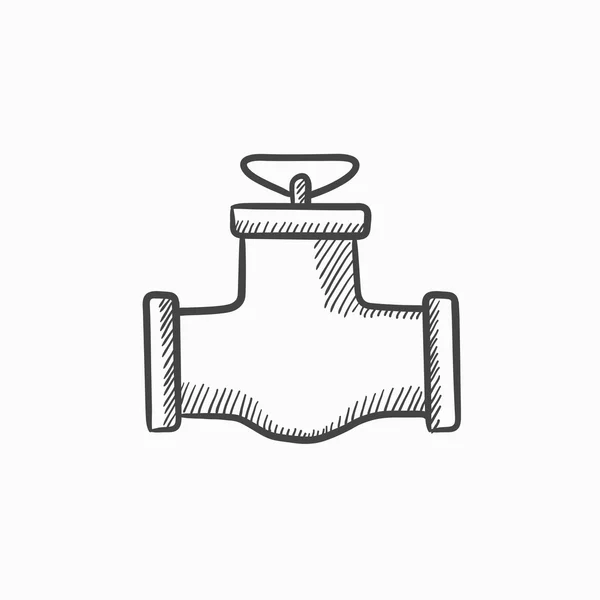 Icône de croquis de valve de tuyau de gaz . — Image vectorielle