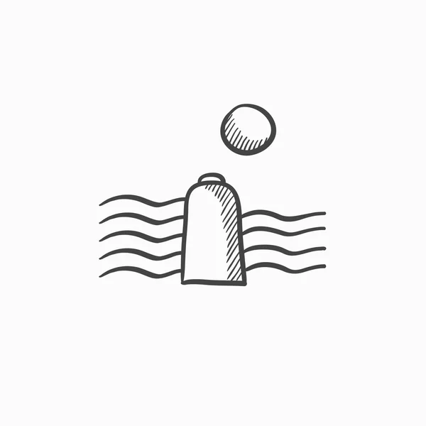 Icono del boceto de energía solar e hidroeléctrica . — Vector de stock