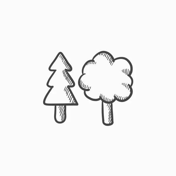 Stromy skica ikony. — Stockový vektor
