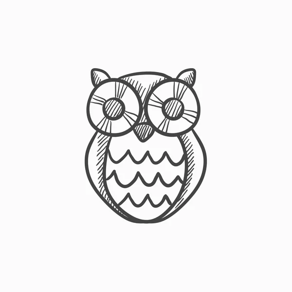 Owl sketch pictogram. — Stockvector